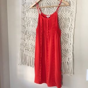 Joie red spaghetti strap lined mini dress, sz XS.